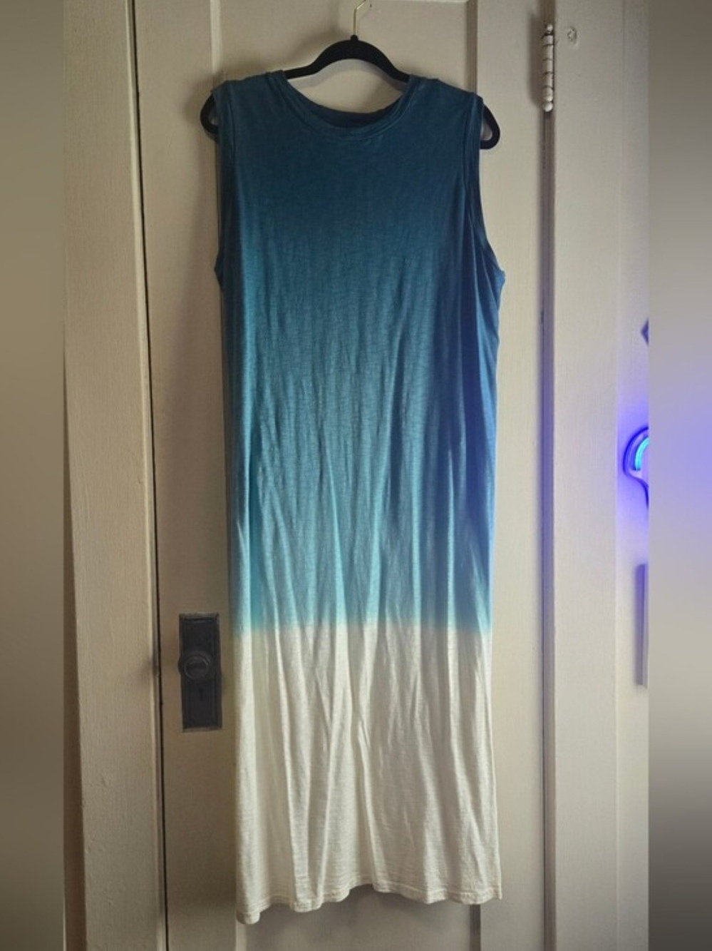 Universal Thread Teal-to-White Ombre Sleeveless Maxi Dress